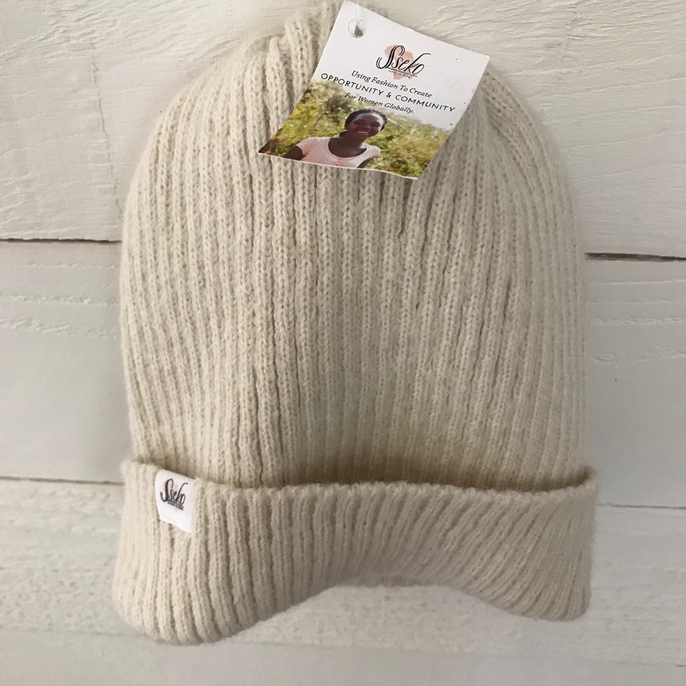 Sseko Designs Cream Alpaca Beanie  *New with tags!